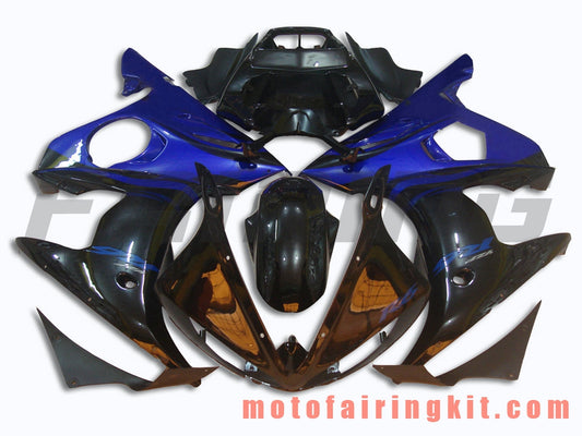 Kits de carenado aptos para YZF-600 R6 2003 2004 YZF 600 R6 03 04 Molde de inyección de plástico ABS Carrocería completa para motocicleta Marco de carrocería de posventa (negro y azul) B005