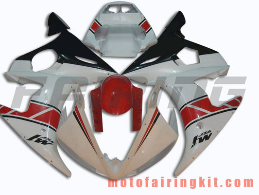 Fairing Kits Fit for YZF-600 R6 2003 2004 YZF 600 R6 03 04 Plastic ABS Injection Mold Complete Motorcycle Body Aftermarket Bodywork Frame (White & Red) B006