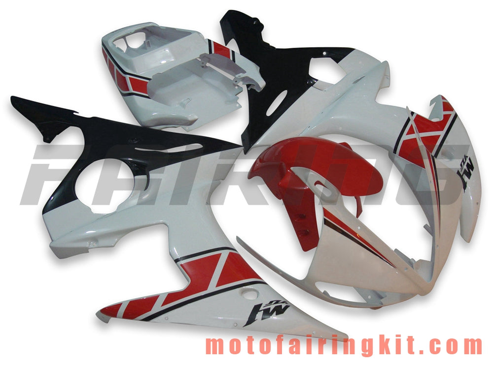 Kits de carenado aptos para YZF-600 R6 2003 2004 YZF 600 R6 03 04 Molde de inyección de plástico ABS Carrocería completa para motocicleta Marco de carrocería de posventa (blanco y rojo) B006