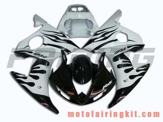 Kits de carenado aptos para YZF-600 R6 2003 2004 YZF 600 R6 03 04 Molde de inyección de plástico ABS Carrocería completa para motocicleta Marco de carrocería de posventa (blanco y negro) B007