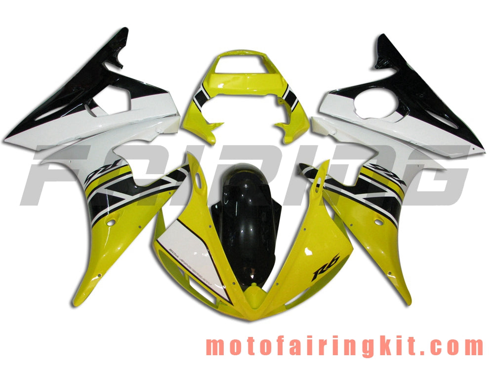 Kits de carenado aptos para YZF-600 R6 2003 2004 YZF 600 R6 03 04 Molde de inyección de plástico ABS Carrocería completa para motocicleta Carrocería del mercado de accesorios Marco (amarillo y negro) B012