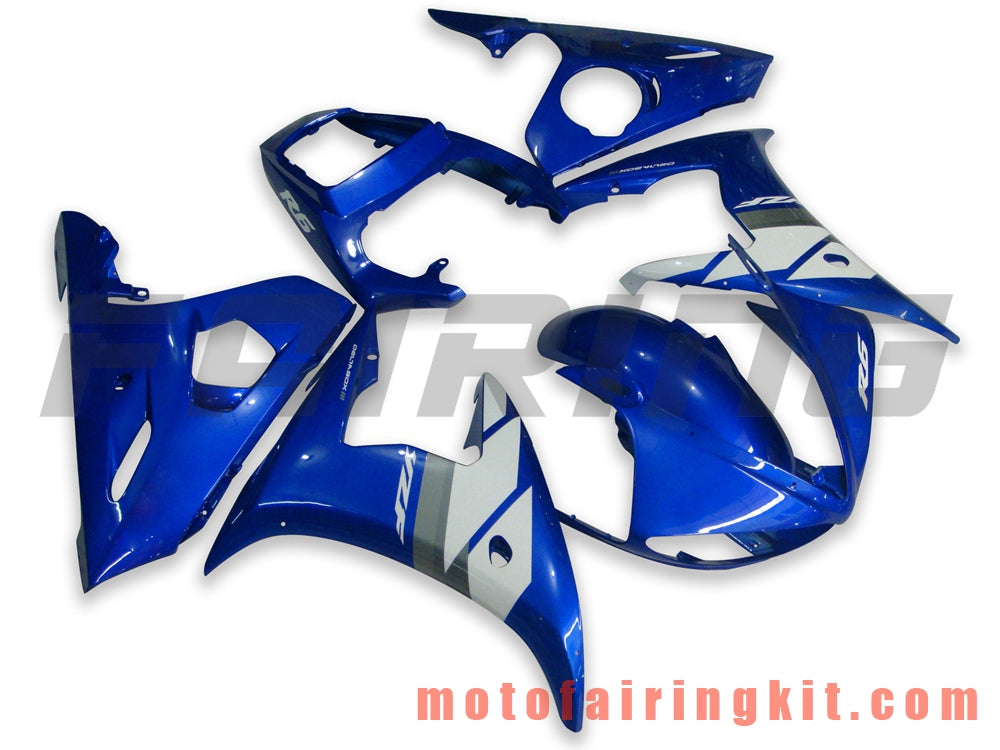 Kits de carenado aptos para YZF-600 R6 2003 2004 YZF 600 R6 03 04 Molde de inyección de plástico ABS Carrocería completa para motocicleta Marco de carrocería de posventa (azul y blanco) B013