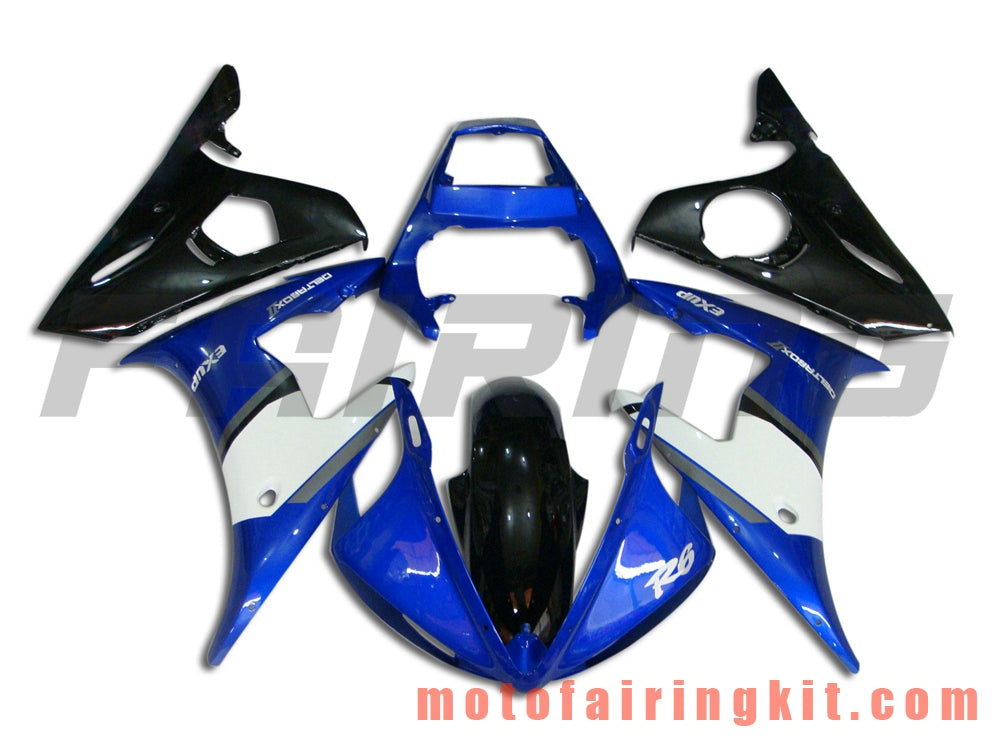 Kits de carenado aptos para YZF-600 R6 2003 2004 YZF 600 R6 03 04 Molde de inyección de plástico ABS Carrocería completa para motocicleta Marco de carrocería de posventa (azul y negro) B014