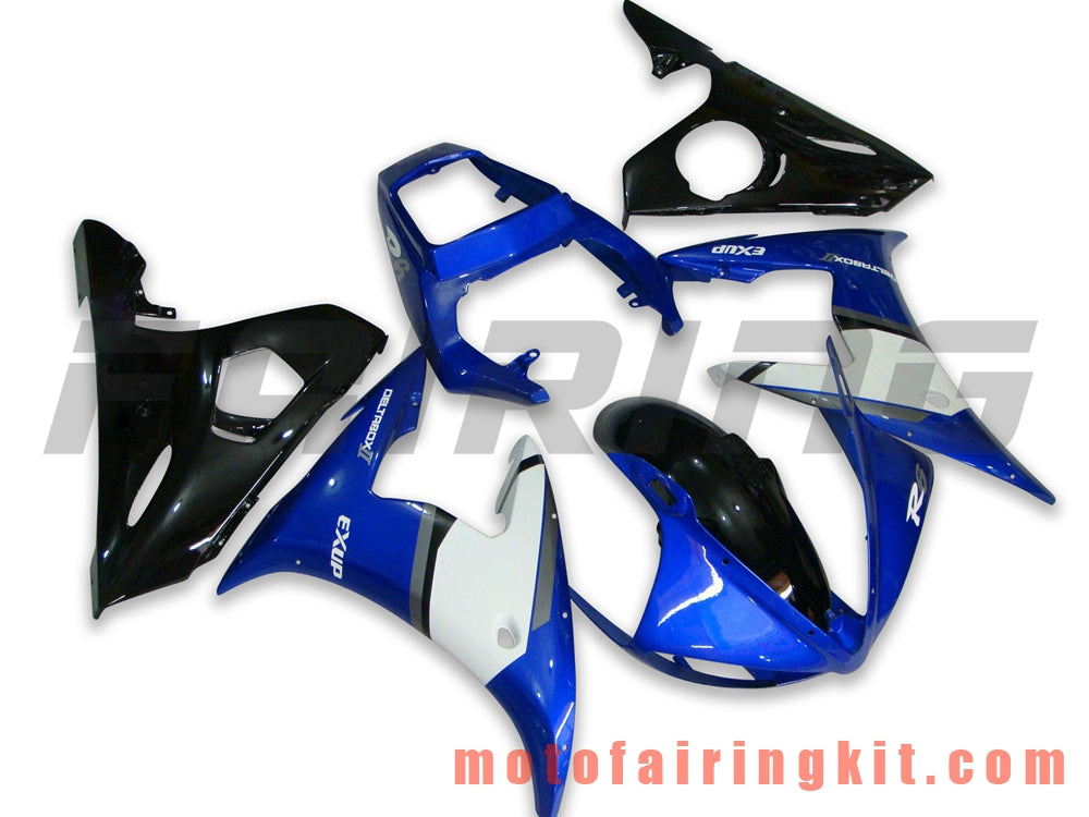 フェアリングキット YZF-600 R6 2003 2004 YZF 600 R6 03 04 プラスチック ABS 射出成型 完全なオートバイボディ アフターマーケットボディワークフレーム (ブルー &amp; ブラック) B014