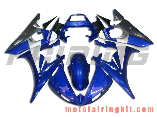 フェアリングキット YZF-600 R6 2003 2004 YZF 600 R6 03 04 プラスチック ABS 射出成形 完全なオートバイボディ アフターマーケットボディワークフレーム (ブルー &amp; ホワイト) B015