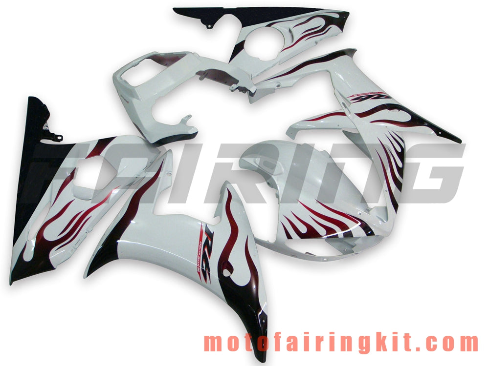 Kits de carenado aptos para YZF-600 R6 2003 2004 YZF 600 R6 03 04 Molde de inyección de plástico ABS Carrocería completa para motocicleta Marco de carrocería de posventa (blanco y rojo) B018