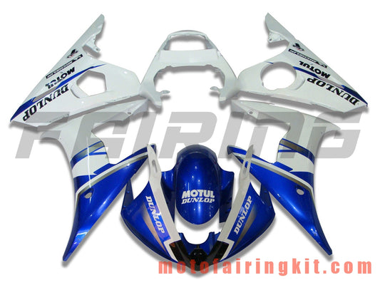 Kits de carenado aptos para YZF-600 R6 2003 2004 YZF 600 R6 03 04 Molde de inyección de plástico ABS Carrocería completa para motocicleta Marco de carrocería de posventa (azul y blanco) B019