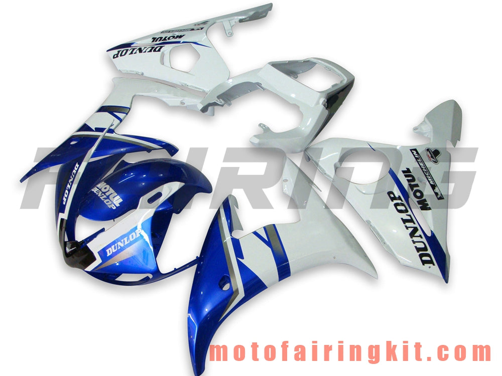 フェアリングキット YZF-600 R6 2003 2004 YZF 600 R6 03 04 プラスチック ABS 射出成形 完全なオートバイボディ アフターマーケットボディワークフレーム (ブルー &amp; ホワイト) B019