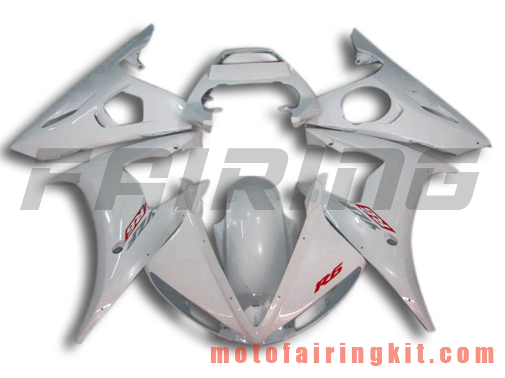 Fairing Kits Fit for YZF-600 R6 2003 2004 YZF 600 R6 03 04 Plastic ABS Injection Mold Complete Motorcycle Body Aftermarket Bodywork Frame (White) B021