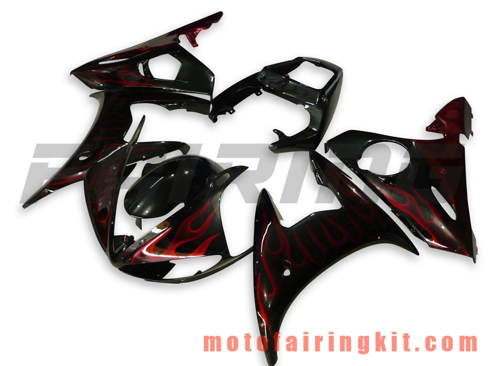 Fairing Kits Fit for YZF-600 R6 2003 2004 YZF 600 R6 03 04 Plastic ABS Injection Mold Complete Motorcycle Body Aftermarket Bodywork Frame (Black & Orange) B023