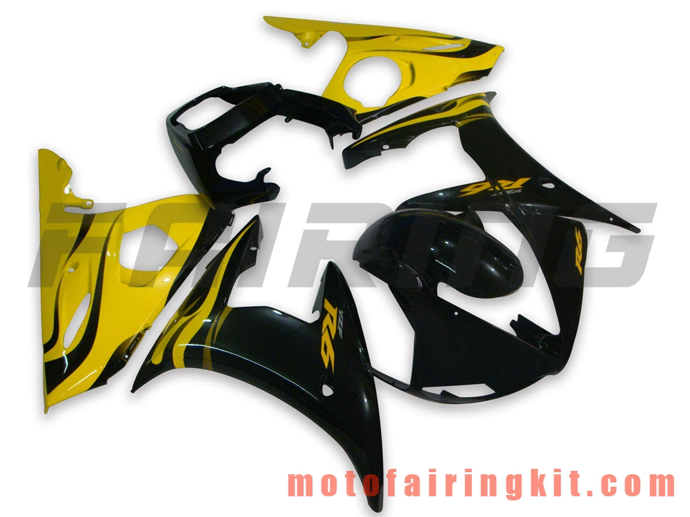 フェアリングキット YZF-600 R6 2003 2004 YZF 600 R6 03 04 プラスチック ABS 射出成形 完全なオートバイボディ アフターマーケットボディワークフレーム (イエロー &amp; ブラック) B025