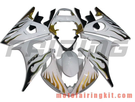 Kits de carenado aptos para YZF-600 R6 2003 2004 YZF 600 R6 03 04 Molde de inyección de plástico ABS Carrocería completa para motocicleta Marco de carrocería de posventa (blanco y amarillo) B026