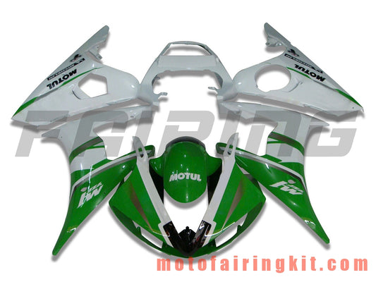 Kits de carenado aptos para YZF-600 R6 2003 2004 YZF 600 R6 03 04 Molde de inyección de plástico ABS Carrocería completa para motocicleta Marco de carrocería de posventa (verde y blanco) B027