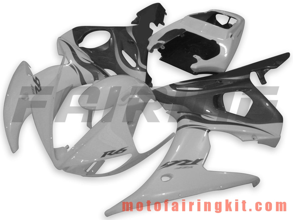 Fairing Kits Fit for YZF-600 R6 2003 2004 YZF 600 R6 03 04 Plastic ABS Injection Mold Complete Motorcycle Body Aftermarket Bodywork Frame (White & Blue) B033