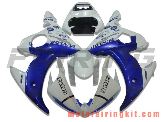 Kits de carenado aptos para YZF-600 R6 2003 2004 YZF 600 R6 03 04 Molde de inyección de plástico ABS Carrocería completa para motocicleta Marco de carrocería de posventa (azul y blanco) B034