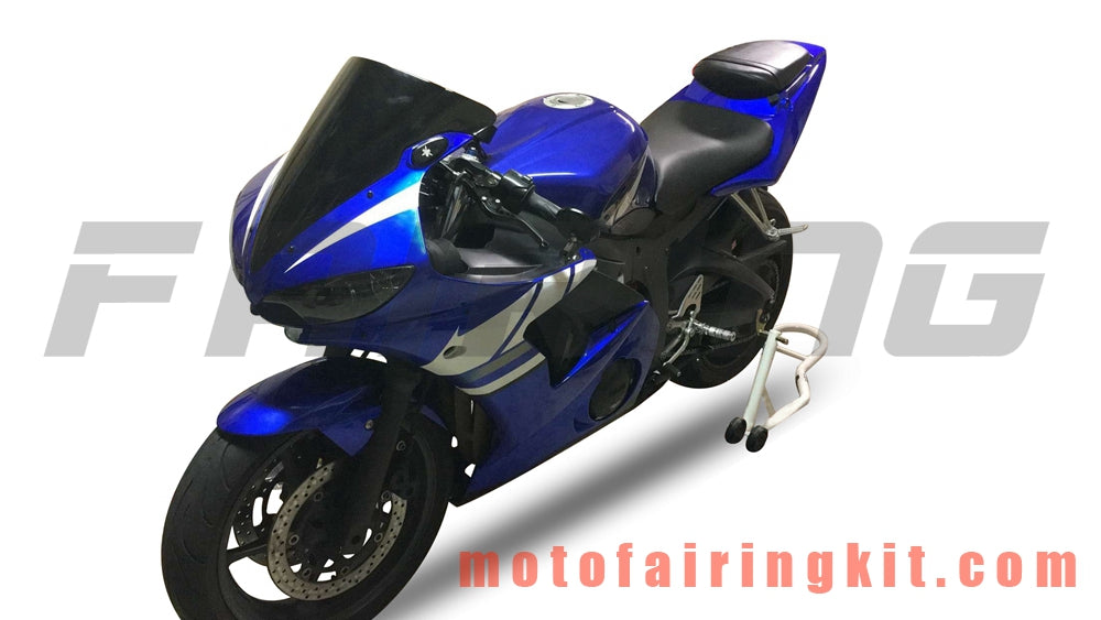 Fairing Kits Fit for YZF-600 R6 2003 2004 YZF 600 R6 03 04 Plastic ABS Injection Mold Complete Motorcycle Body Aftermarket Bodywork Frame (Blue & Black) B041