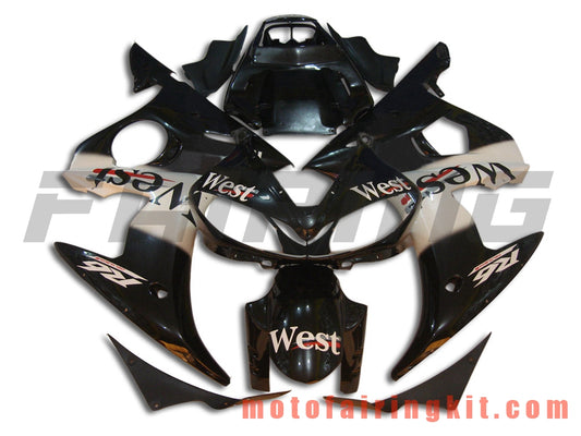 Kits de carenado aptos para YZF-600 R6 2003 2004 YZF 600 R6 03 04 Molde de inyección de plástico ABS Carrocería completa para motocicleta Marco de carrocería de posventa (blanco y negro) B043