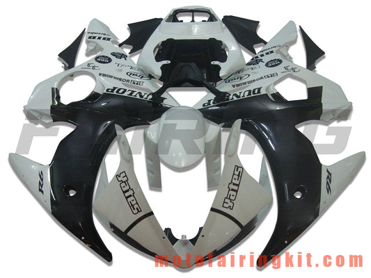 Kits de carenado aptos para YZF-600 R6 2003 2004 YZF 600 R6 03 04 Molde de inyección de plástico ABS Carrocería completa para motocicleta Marco de carrocería de posventa (blanco y negro) B044