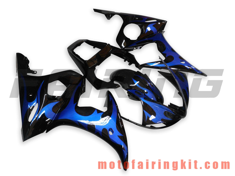 Kits de carenado aptos para YZF-600 R6 2003 2004 YZF 600 R6 03 04 Molde de inyección de plástico ABS Carrocería completa para motocicleta Marco de carrocería de posventa (negro y azul) B047