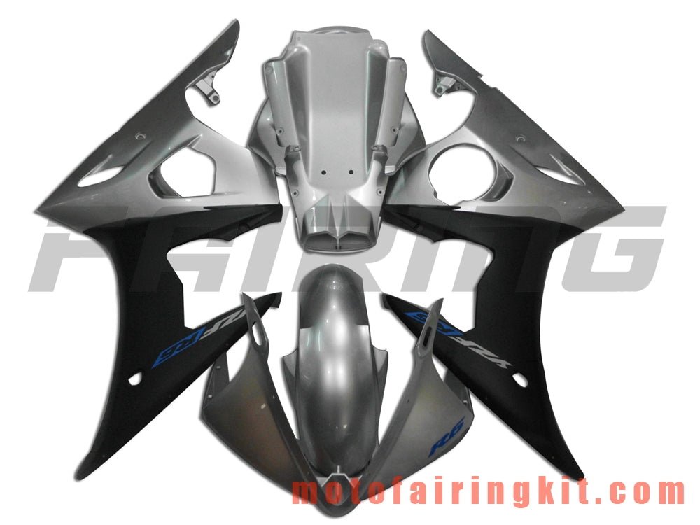 Fairing Kits Fit for YZF-600 R6 2003 2004 YZF 600 R6 03 04 Plastic ABS Injection Mold Complete Motorcycle Body Aftermarket Bodywork Frame (Silver & Black) B049