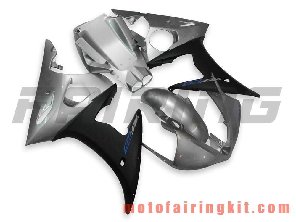 Fairing Kits Fit for YZF-600 R6 2003 2004 YZF 600 R6 03 04 Plastic ABS Injection Mold Complete Motorcycle Body Aftermarket Bodywork Frame (Silver & Black) B049