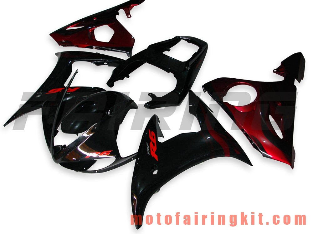 Fairing Kits Fit for YZF-600 R6 2003 2004 YZF 600 R6 03 04 Plastic ABS Injection Mold Complete Motorcycle Body Aftermarket Bodywork Frame (Black & Orange) B050