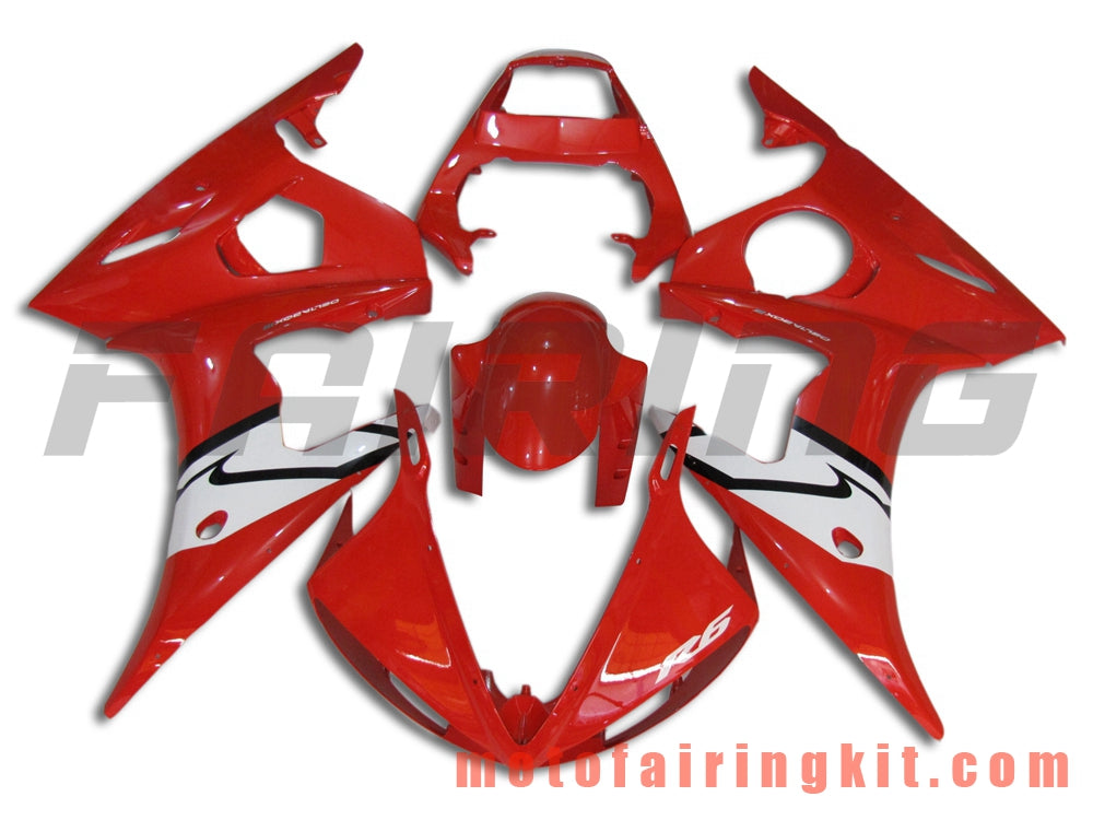 Fairing Kits Fit for YZF-600 R6 2003 2004 YZF 600 R6 03 04 Plastic ABS Injection Mold Complete Motorcycle Body Aftermarket Bodywork Frame (Red & White) B052