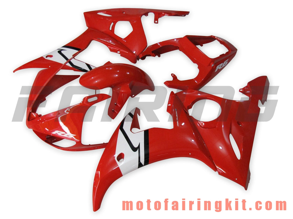 Fairing Kits Fit for YZF-600 R6 2003 2004 YZF 600 R6 03 04 Plastic ABS Injection Mold Complete Motorcycle Body Aftermarket Bodywork Frame (Red & White) B052