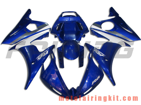 フェアリングキット YZF-600 R6 2003 2004 YZF 600 R6 03 04 プラスチック ABS 射出成形 完全なオートバイボディ アフターマーケットボディワークフレーム (ブルー &amp; ホワイト) B053