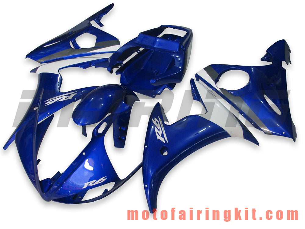 Fairing Kits Fit for YZF-600 R6 2003 2004 YZF 600 R6 03 04 Plastic ABS Injection Mold Complete Motorcycle Body Aftermarket Bodywork Frame (Blue & White) B053