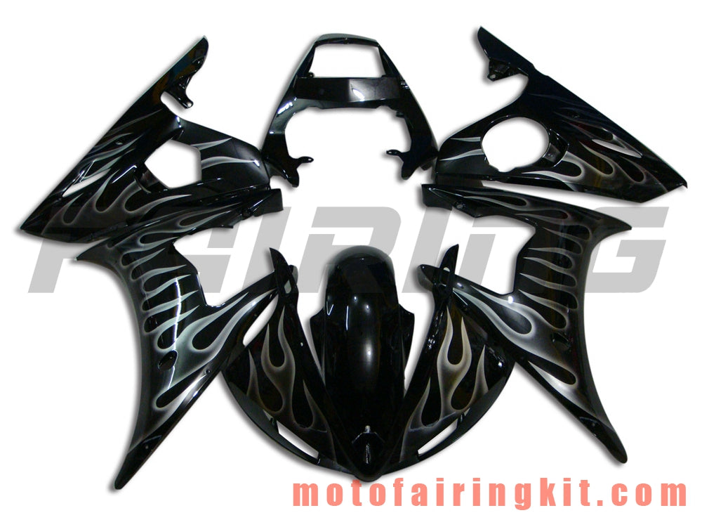 Fairing Kits Fit for YZF-600 R6 2003 2004 YZF 600 R6 03 04 Plastic ABS Injection Mold Complete Motorcycle Body Aftermarket Bodywork Frame (Black & Silver) B058