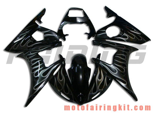 Fairing Kits Fit for YZF-600 R6 2003 2004 YZF 600 R6 03 04 Plastic ABS Injection Mold Complete Motorcycle Body Aftermarket Bodywork Frame (Black & Silver) B058