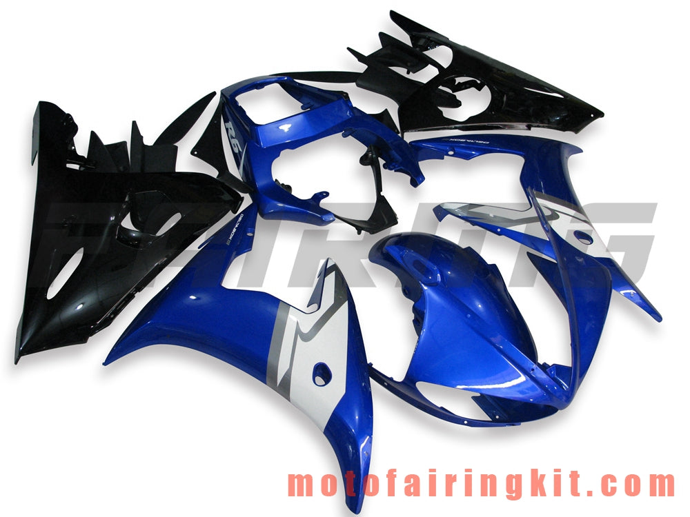 Kits de carenado aptos para YZF-600 R6 2003 2004 YZF 600 R6 03 04 Molde de inyección de plástico ABS Carrocería completa para motocicleta Marco de carrocería de posventa (azul y negro) B061