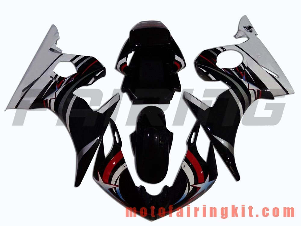 Fairing Kits Fit for YZF-600 R6 2003 2004 YZF 600 R6 03 04 Plastic ABS Injection Mold Complete Motorcycle Body Aftermarket Bodywork Frame (Black & White) B062