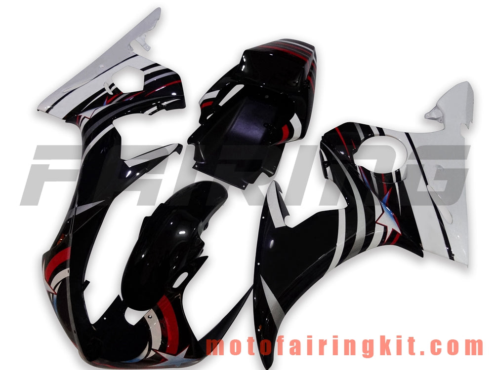 Fairing Kits Fit for YZF-600 R6 2003 2004 YZF 600 R6 03 04 Plastic ABS Injection Mold Complete Motorcycle Body Aftermarket Bodywork Frame (Black & White) B062