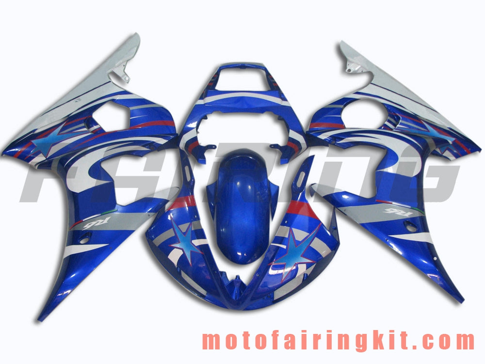 Kits de carenado aptos para YZF-600 R6 2003 2004 YZF 600 R6 03 04 Molde de inyección de plástico ABS Carrocería completa para motocicleta Marco de carrocería de posventa (azul y blanco) B063