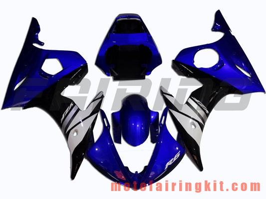 Kits de carenado aptos para YZF-600 R6 2003 2004 YZF 600 R6 03 04 Molde de inyección de plástico ABS Carrocería completa para motocicleta Marco de carrocería de posventa (azul y blanco) B066