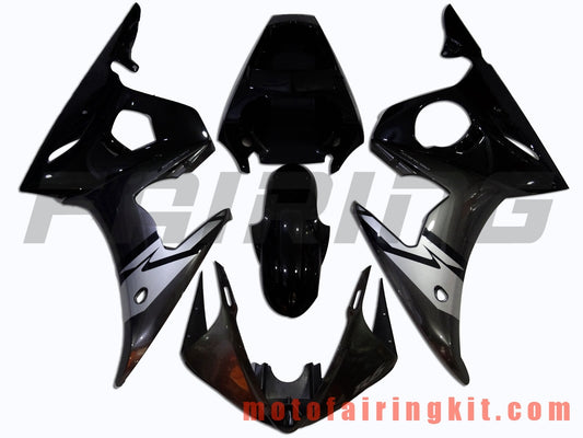 Fairing Kits Fit for YZF-600 R6 2003 2004 YZF 600 R6 03 04 Plastic ABS Injection Mold Complete Motorcycle Body Aftermarket Bodywork Frame (Black & Silver) B067