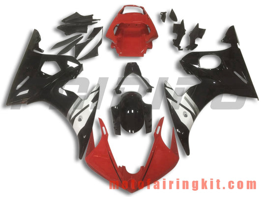 Fairing Kits Fit for YZF-600 R6 2003 2004 YZF 600 R6 03 04 Plastic ABS Injection Mold Complete Motorcycle Body Aftermarket Bodywork Frame (Red & Black) B073