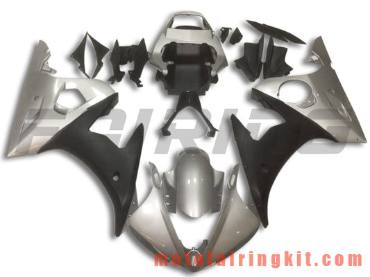 Fairing Kits Fit for YZF-600 R6 2003 2004 YZF 600 R6 03 04 Plastic ABS Injection Mold Complete Motorcycle Body Aftermarket Bodywork Frame (Silver & Black) B074