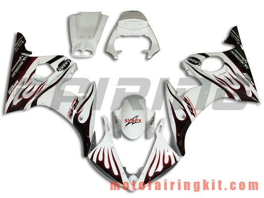 Fairing Kits Fit for YZF-600 R6 2003 2004 YZF 600 R6 03 04 Plastic ABS Injection Mold Complete Motorcycle Body Aftermarket Bodywork Frame (White & Black) B078