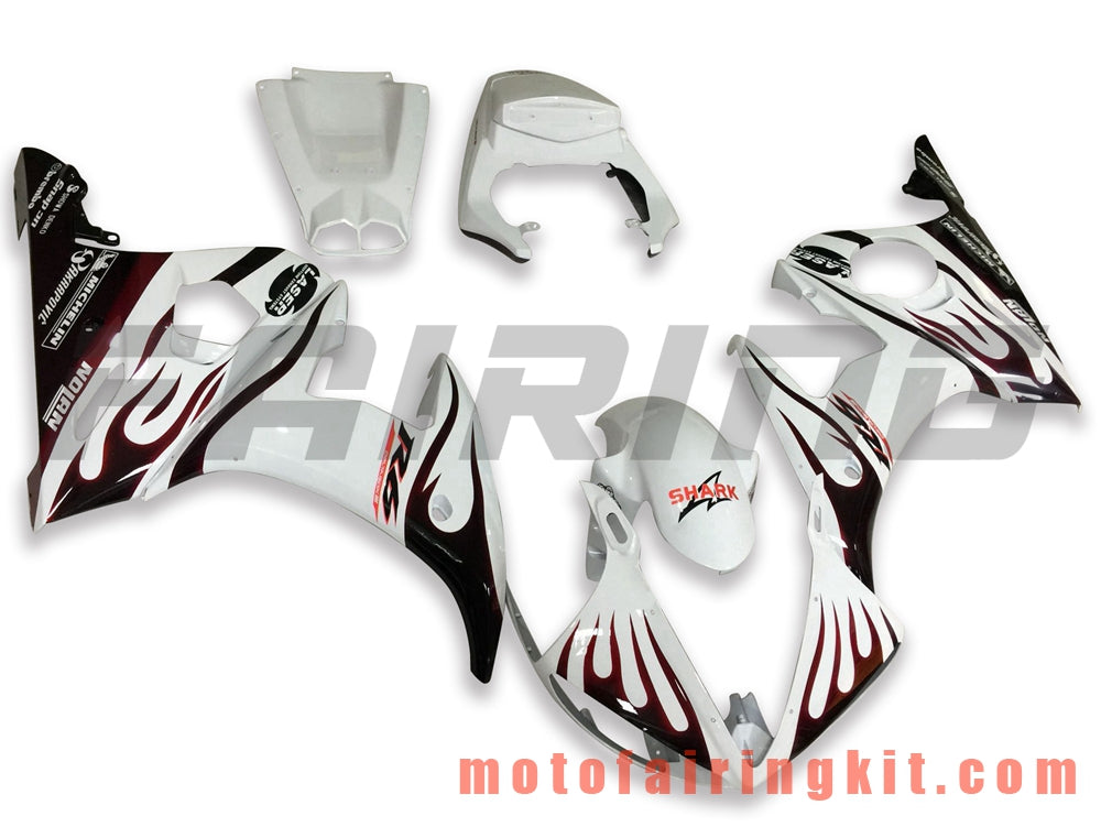 Kits de carenado aptos para YZF-600 R6 2003 2004 YZF 600 R6 03 04 Molde de inyección de plástico ABS Carrocería completa para motocicleta Marco de carrocería de posventa (blanco y negro) B078