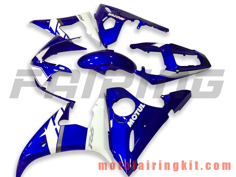 Fairing Kits Fit for YZF-600 R6 2003 2004 YZF 600 R6 03 04 Plastic ABS Injection Mold Complete Motorcycle Body Aftermarket Bodywork Frame (Blue & White) B084