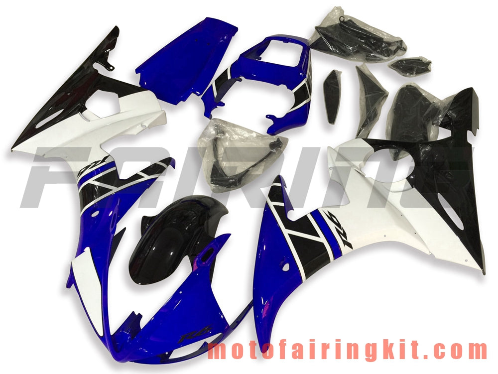 Kits de carenado aptos para YZF-600 R6 2003 2004 YZF 600 R6 03 04 Molde de inyección de plástico ABS Carrocería completa para motocicleta Marco de carrocería de posventa (azul y blanco) B088