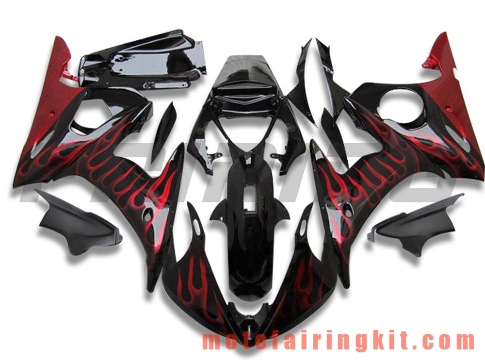 Fairing Kits Fit for YZF-600 R6 2003 2004 YZF 600 R6 03 04 Plastic ABS Injection Mold Complete Motorcycle Body Aftermarket Bodywork Frame (Black & Red) B093