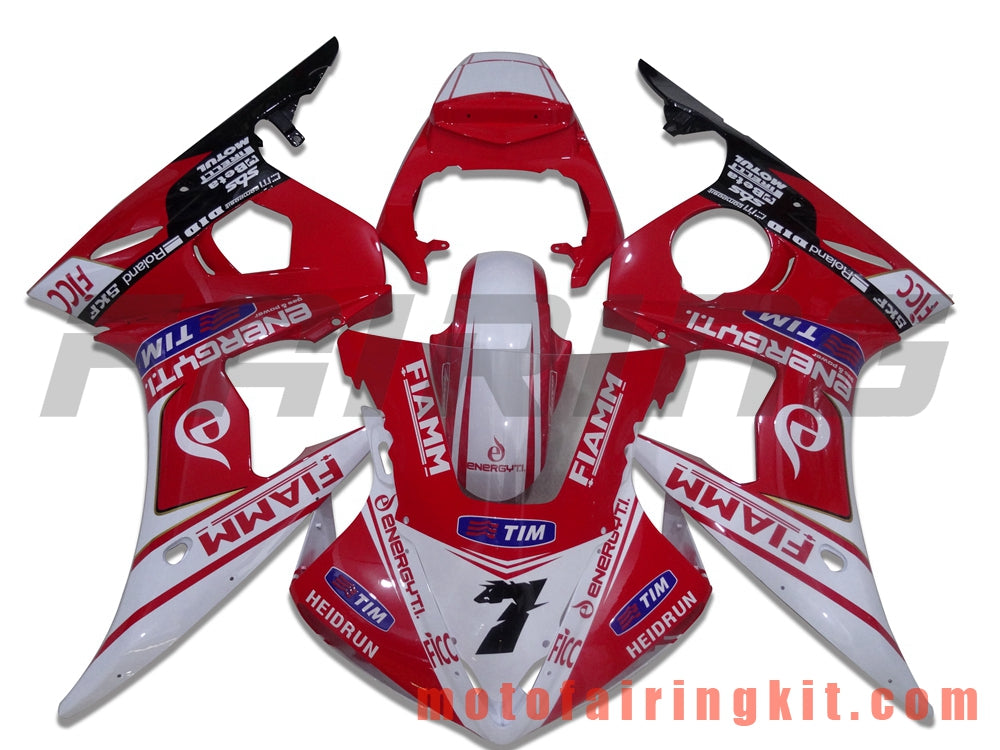 Fairing Kits Fit for YZF-600 R6 2005 YZF 600 R6 05 Plastic ABS Injection Mold Complete Motorcycle Body Aftermarket Bodywork Frame (Red & White) B003