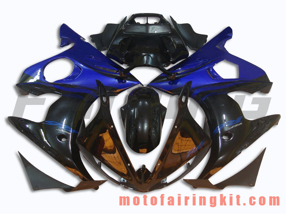 Kits de carenado aptos para YZF-600 R6 2005 YZF 600 R6 05 Molde de inyección de plástico ABS Carrocería completa para motocicleta Marco de carrocería de posventa (negro y azul) B005