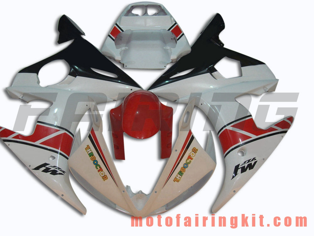 Fairing Kits Fit for YZF-600 R6 2005 YZF 600 R6 05 Plastic ABS Injection Mold Complete Motorcycle Body Aftermarket Bodywork Frame (White & Red) B006