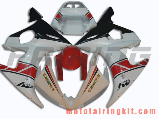 Kits de carenado aptos para YZF-600 R6 2005 YZF 600 R6 05 Molde de inyección de plástico ABS Carrocería completa para motocicleta Marco de carrocería de posventa (blanco y rojo) B006