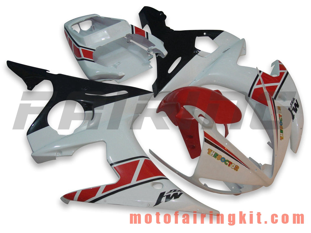 Fairing Kits Fit for YZF-600 R6 2005 YZF 600 R6 05 Plastic ABS Injection Mold Complete Motorcycle Body Aftermarket Bodywork Frame (White & Red) B006